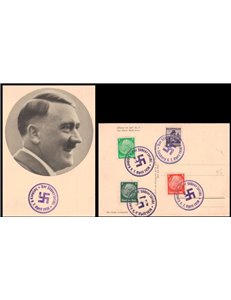 CARTOLINA Ritratto di Hitler (1938)