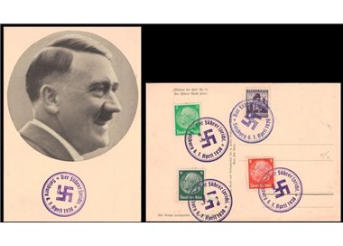 POSTCARD Portrait of Hitler (1938)