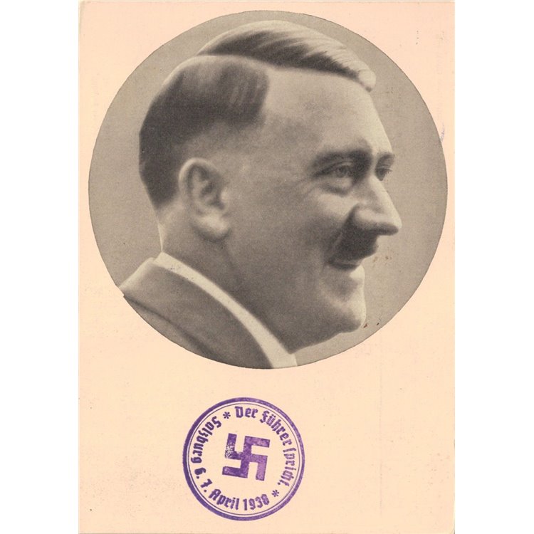 CARTOLINA Ritratto di Hitler (1938)