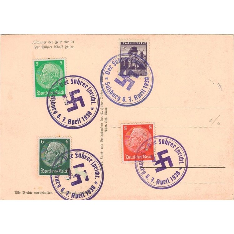 CARTOLINA Ritratto di Hitler (1938)