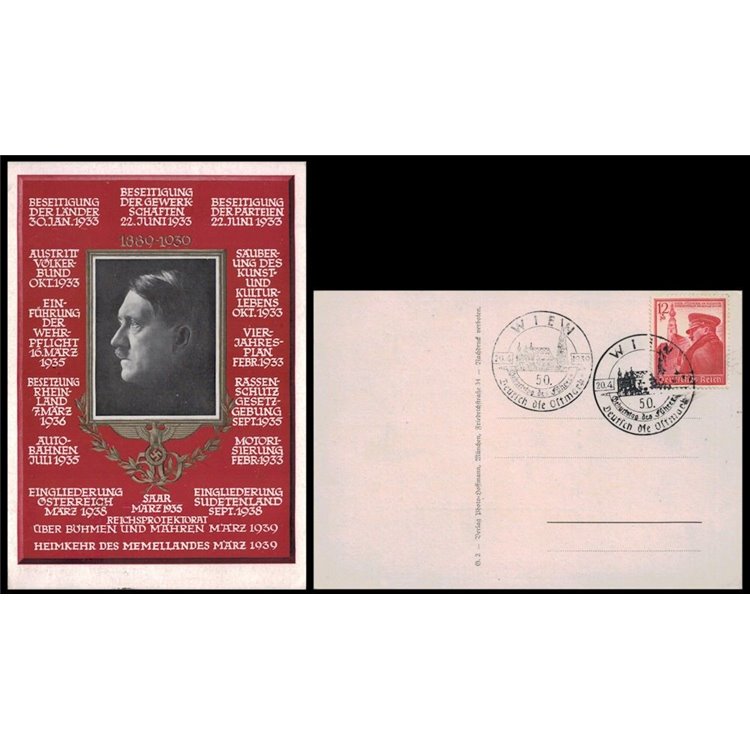 POSTCARD Portrait of Hitler (1939)