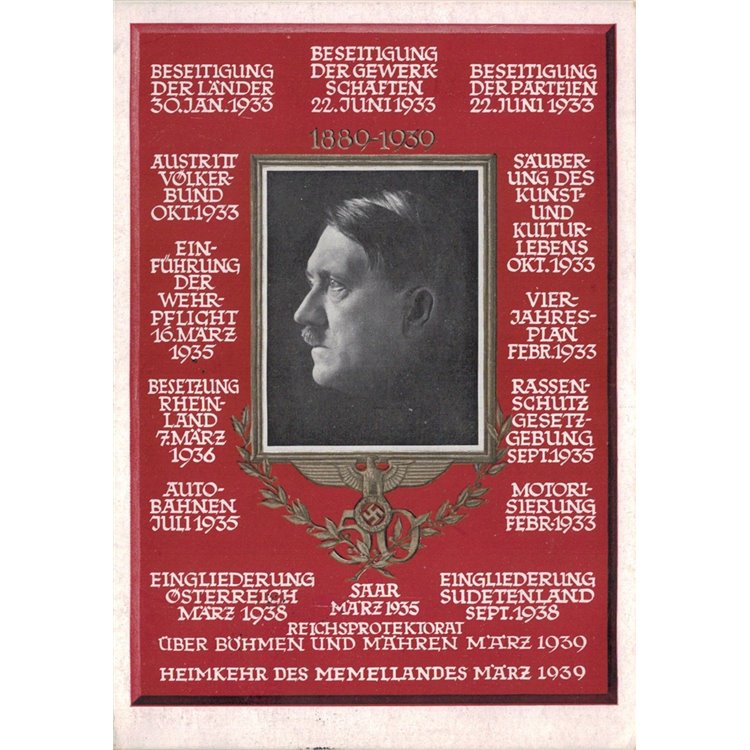 CARTOLINA Ritratto di Hitler (1939)