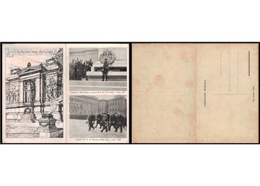 POSTCARD Honors to the Unknown Soldier, Mussolini and Vittorio Emanuele II