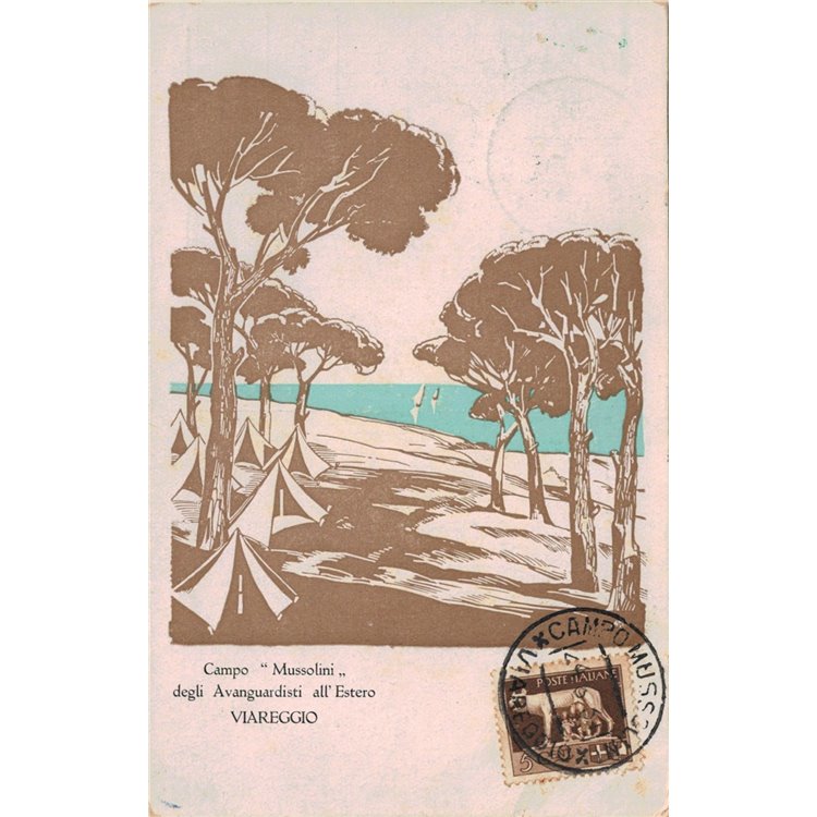 CARTOLINA Campo Mussolini, Colonie Estive dei Fasci Italiani all'Estero (1931)