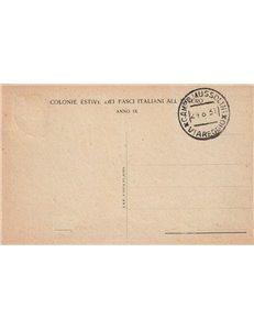 CARTOLINA Campo Mussolini, Colonie Estive dei Fasci Italiani all'Estero (1931)