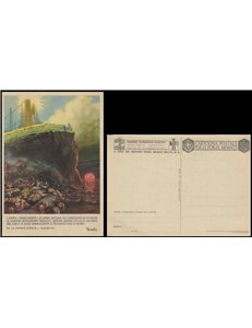POSTCARD Mussolini, Lenin's now extinguished star... (1937)