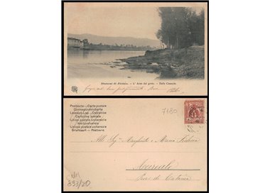 CARTOLINA Dintorni di Firenze, l'Arno dal greto, dalle Casaccie