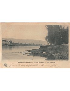 CARTOLINA Dintorni di Firenze, l'Arno dal greto, dalle Casaccie