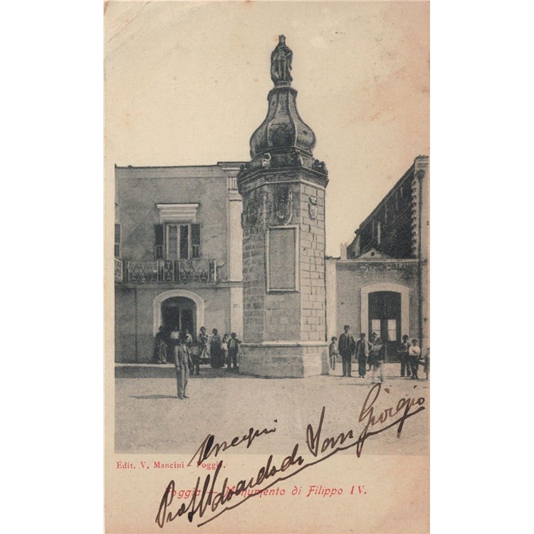 CARTOLINA Foggia, Monumento di Filippo IV