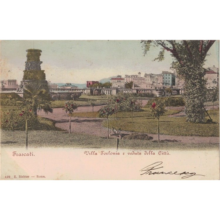 CARTOLINA Frascati, Villa Torlonia e veduta della Città