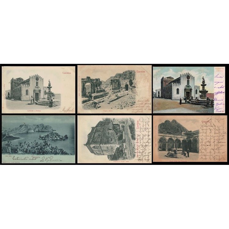 TAORMINA Lot of 6 traveled postcards