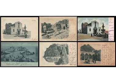 TAORMINA Lot of 6 traveled postcards