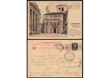 CARTOLINA Assicurazioni La Preservatrice, Palazzo Cini (Roma)