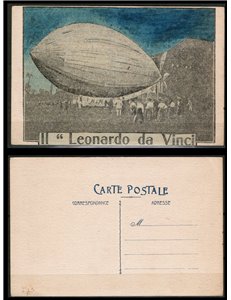 POSTCARD Dirigible The Leonardo Da Vinci - untraveled -