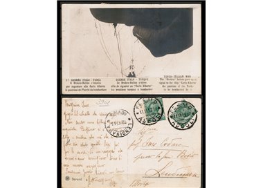 POSTCARD Draken-Ballon Airship - traveled - (1912)
