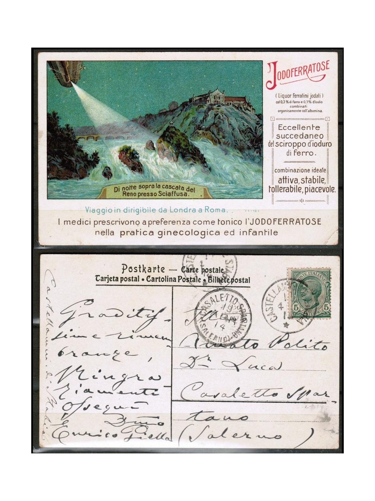 POSTCARD Advertising Iodoferratose Tonic - circulated - (1914)