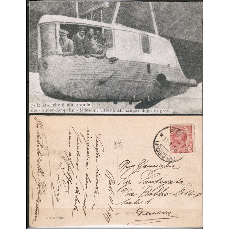 POSTCARD Airship R 33 - traveled - (1913)