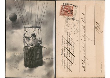 POSTCARD Airship - traveled - (1903)