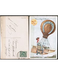 CARTOLINA AUGURALE Buon Capo d'Anno - viaggiata - (1910)