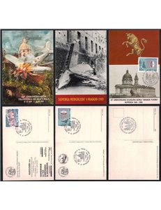 50° anniversario della Tragedia di Superga, 3 cartoline FDC