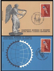 SAN MARINO 1962 Cycling World Championships, 2 FDC postcards