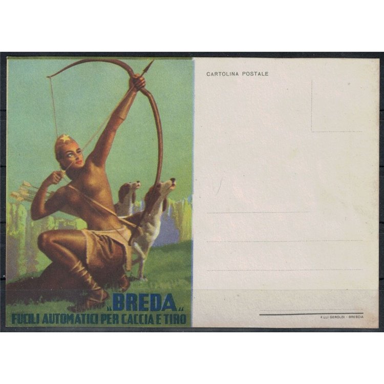 POSTCARD Breda, automatic rifles for hunting and shooting (Boccasile)