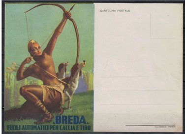 POSTCARD Breda, automatic rifles for hunting and shooting (Boccasile)