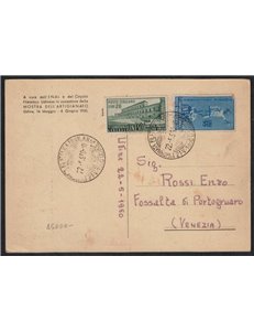 ITALIA 1950 Unesco su cartolina 1ª Giornata Filatelica Friulana
