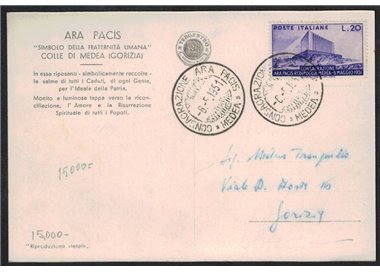 ITALIA 1951 Cartolina Ara Pacis