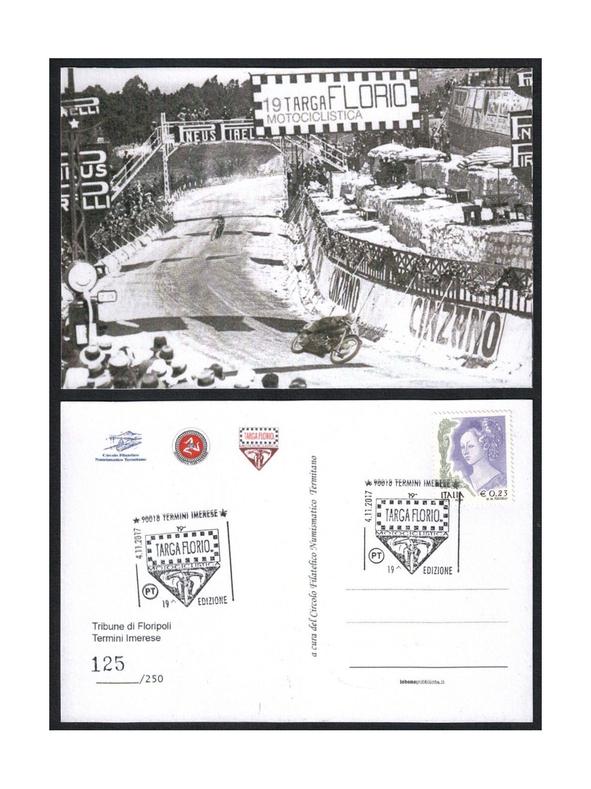 ITALY 2017 Postcard 19th Targa Florio Motorcycle Race