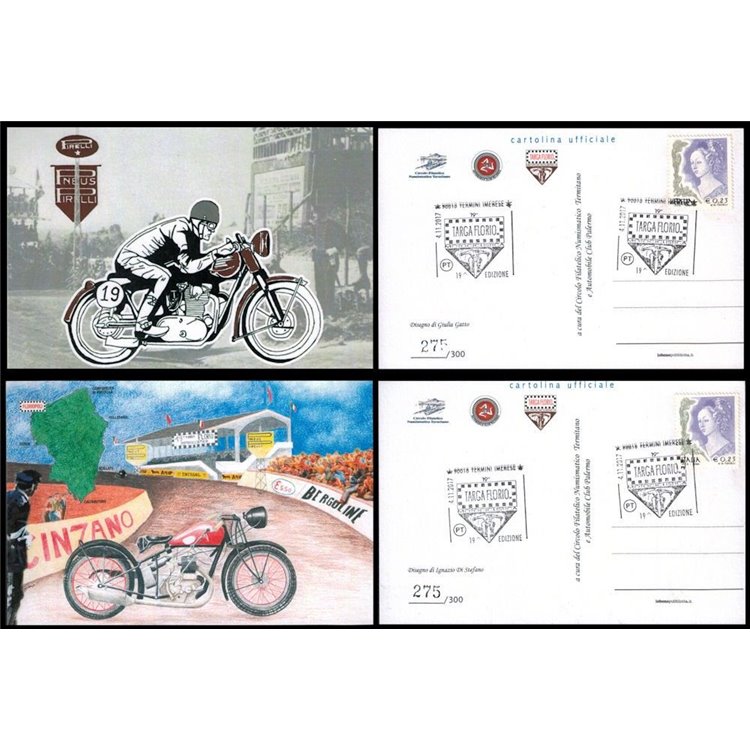 ITALY 2017 Official Postcards 19th Targa Florio Motorcycle Race