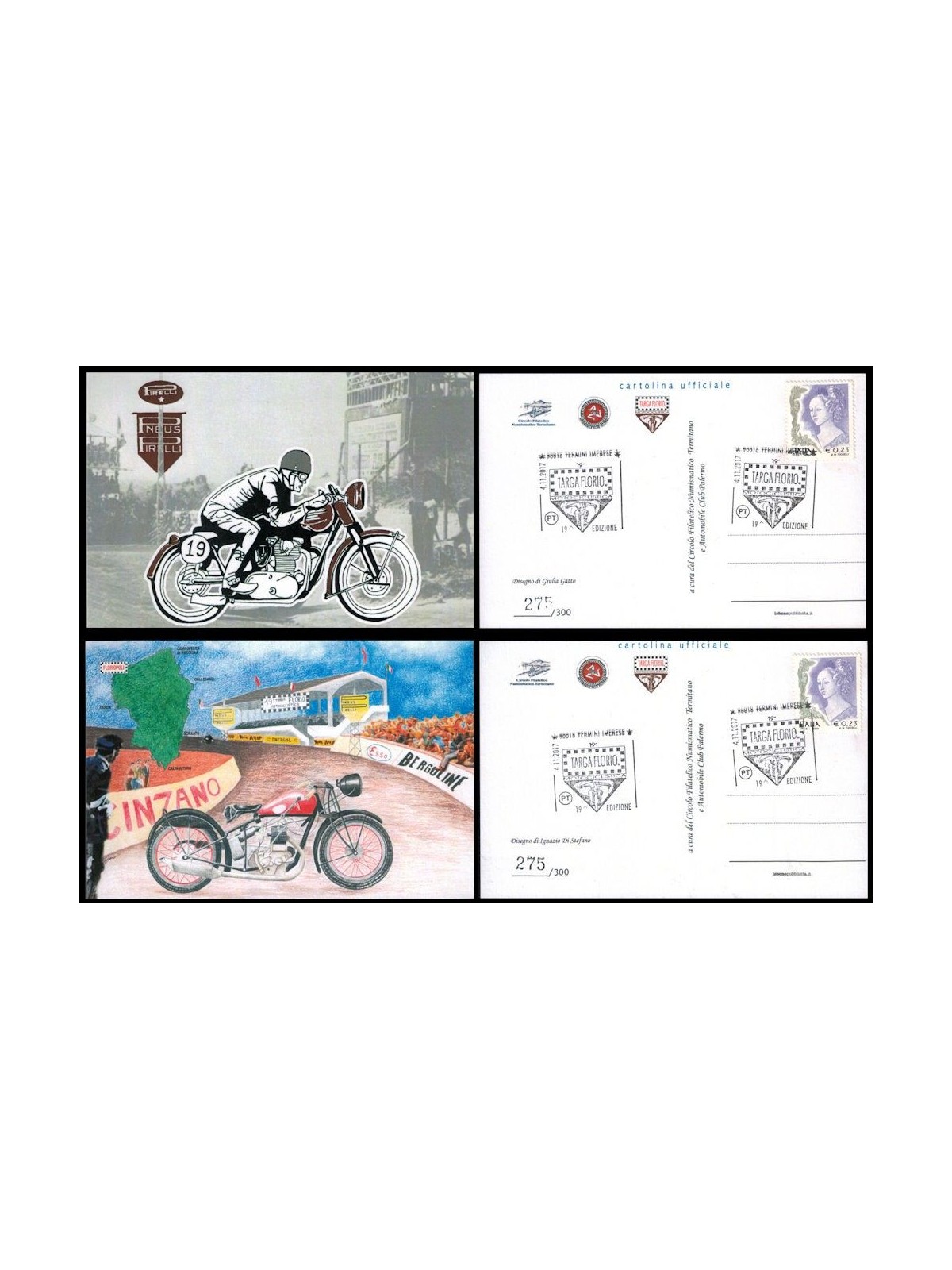 ITALY 2017 Official Postcards 19th Targa Florio Motorcycle Race