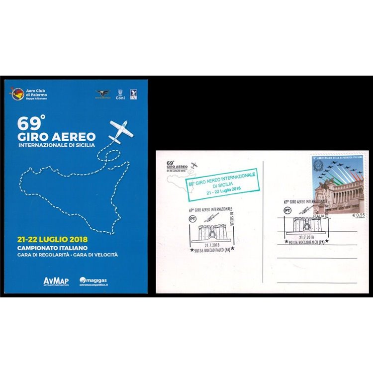 ITALIA 2018 Cartolina 69° Giro Aereo Internazionale di Sicilia