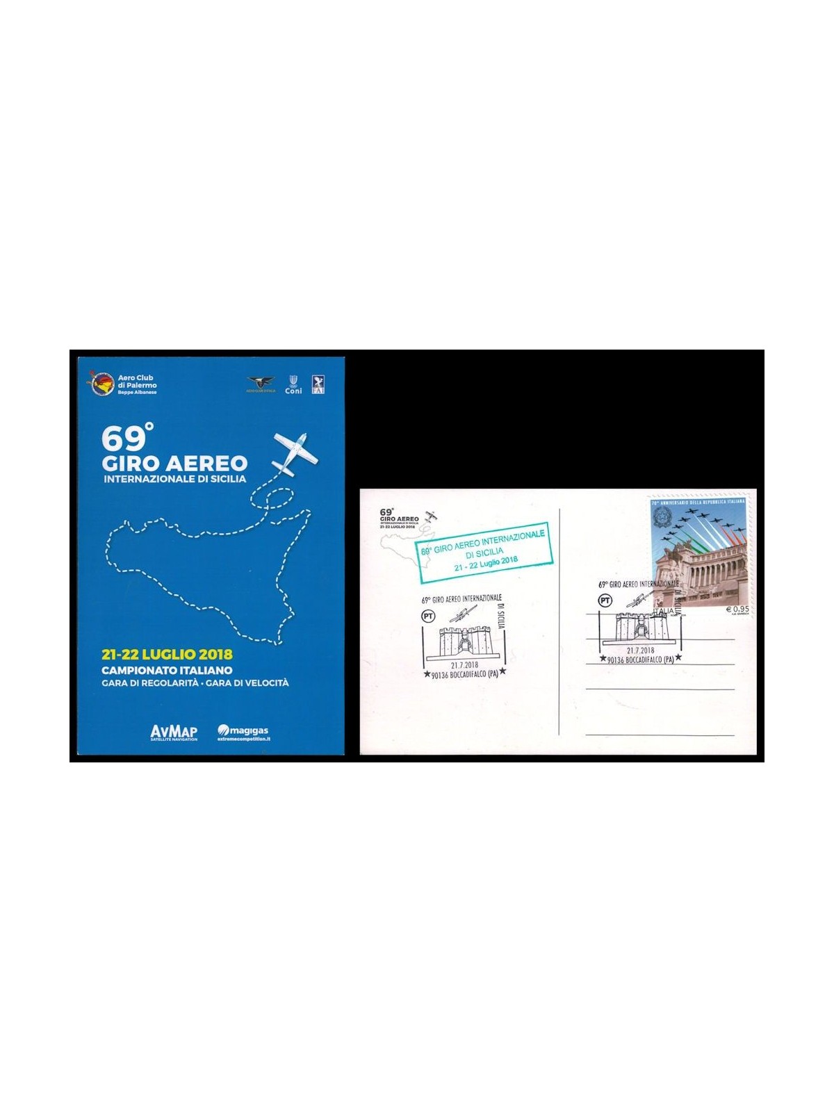 ITALIA 2018 Cartolina 69° Giro Aereo Internazionale di Sicilia