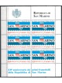SAN MARINO 1997 Anniversario dei primi francobolli, foglietto erinnofilo MNH**