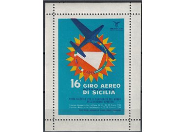 ITALIA 1964 16° giro aereo di Sicilia, foglietto erinnofilo MNH**