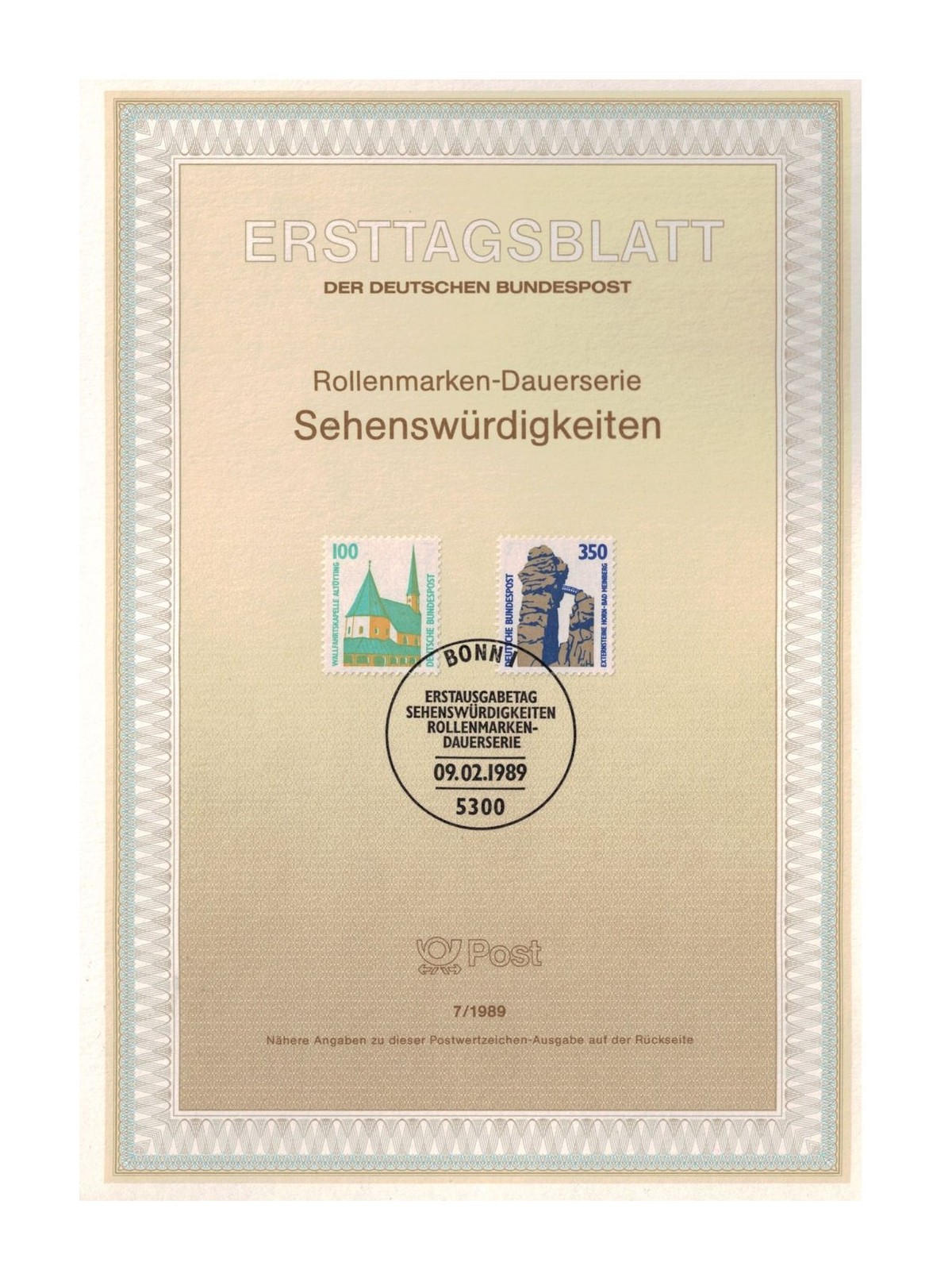 GERMANIA BRD 1989 ETB Monumenti celebri Mi 1406/07