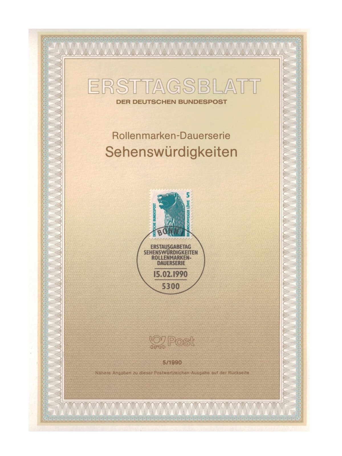 GERMANIA BRD 1990 ETB Monumenti celebri Mi 1448