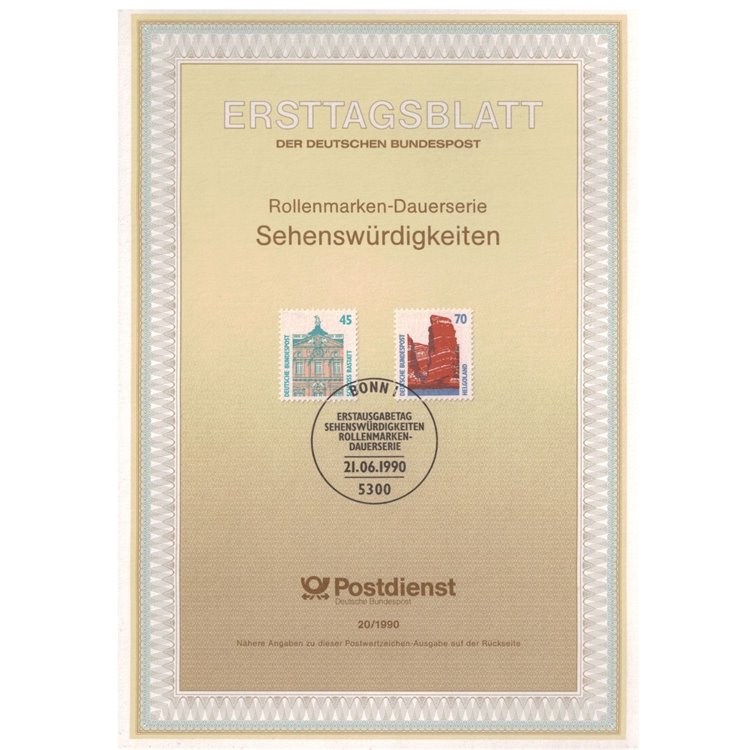 GERMANY BRD 1990 ETB Famous monuments Mi 1468/69
