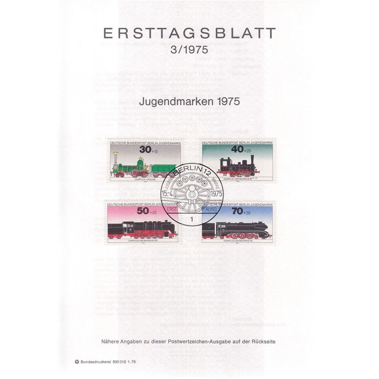 BERLINO 1975 ETB Pro Gioventù Mi 488/91