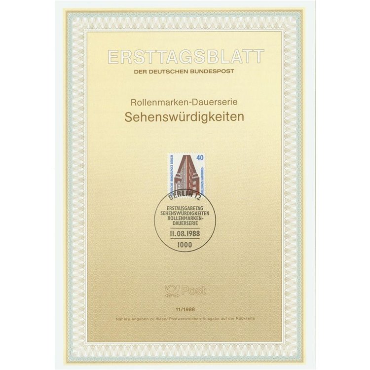 BERLINO 1988 ETB Monumenti celebri Mi 816