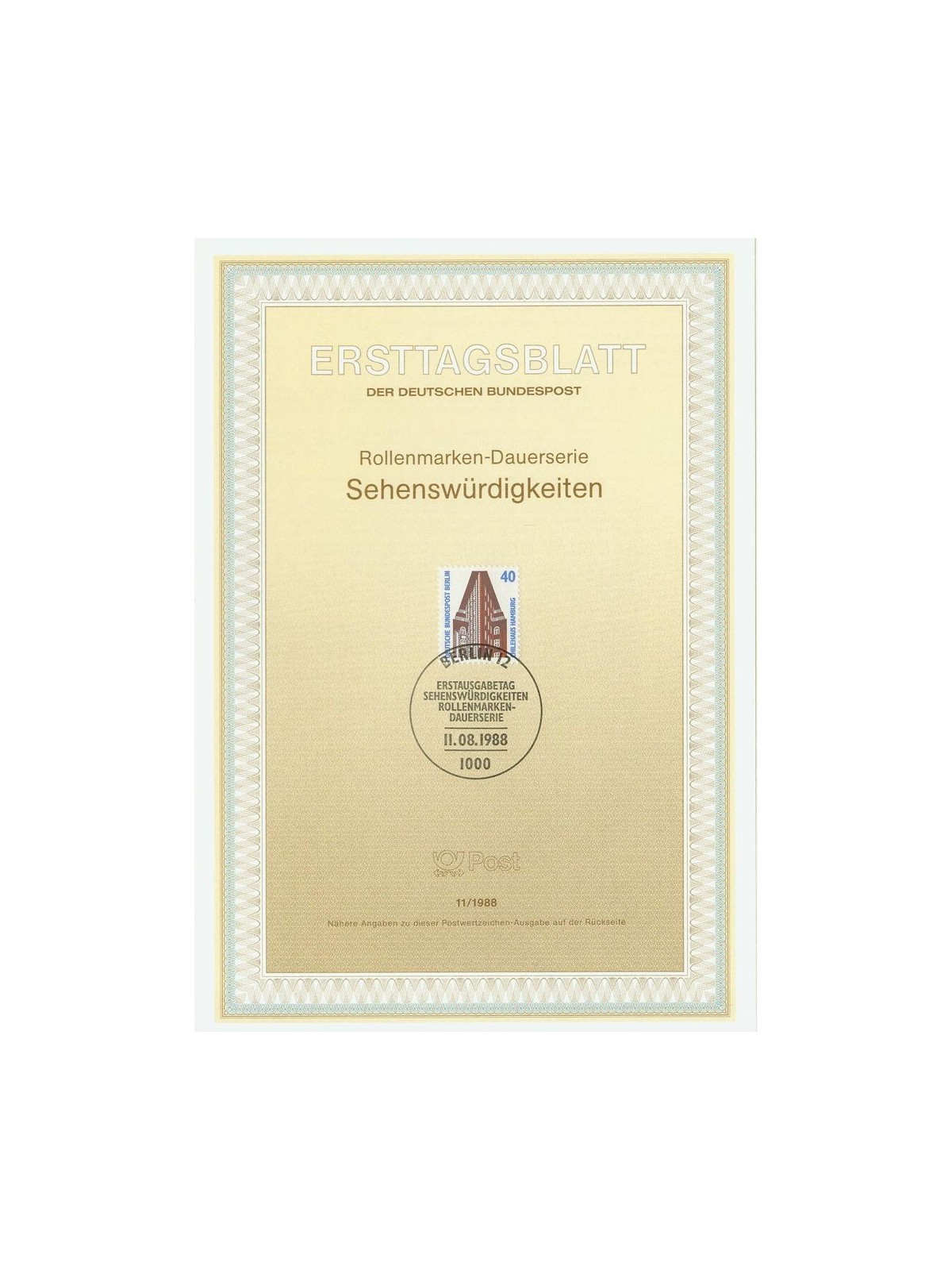 BERLINO 1988 ETB Monumenti celebri Mi 816