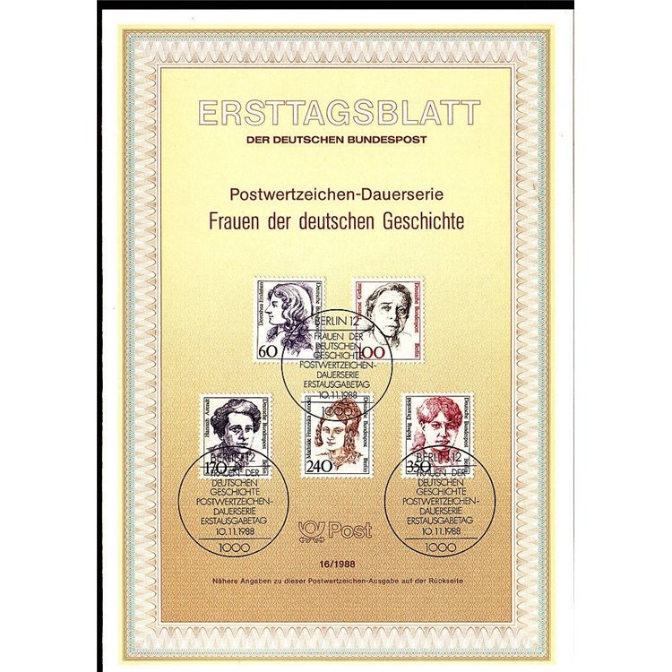 BERLINO 1988 ETB Donne celebri Mi 824/28