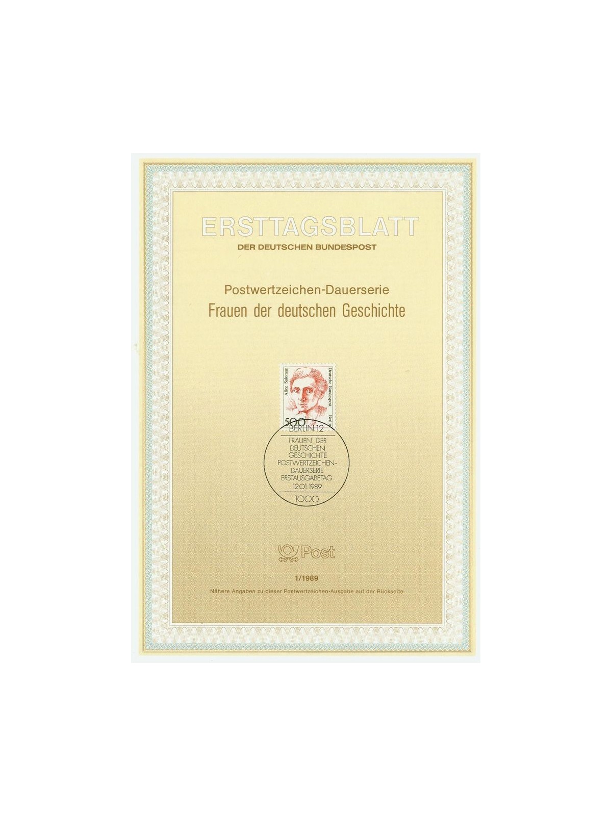 BERLIN 1989 ETB Famous Women Mi 830