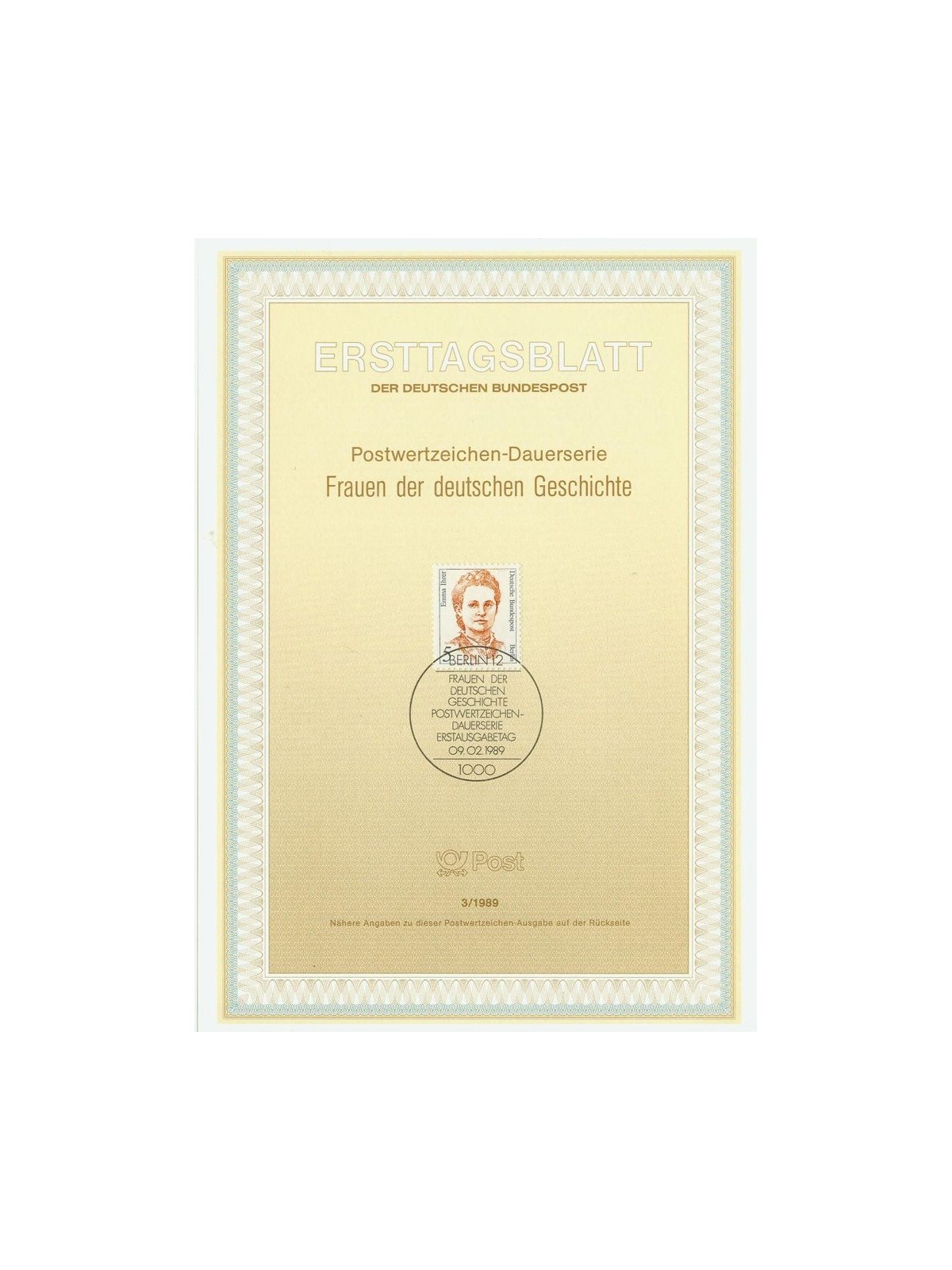 BERLIN 1989 ETB Famous Women Mi 833