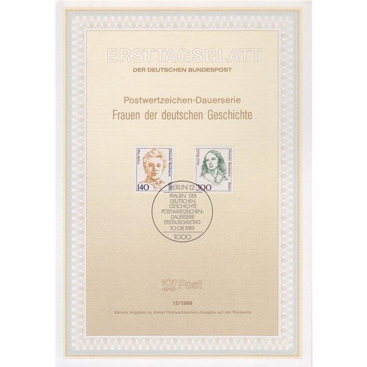 BERLIN 1989 ETB Famous Women Mi 848/49