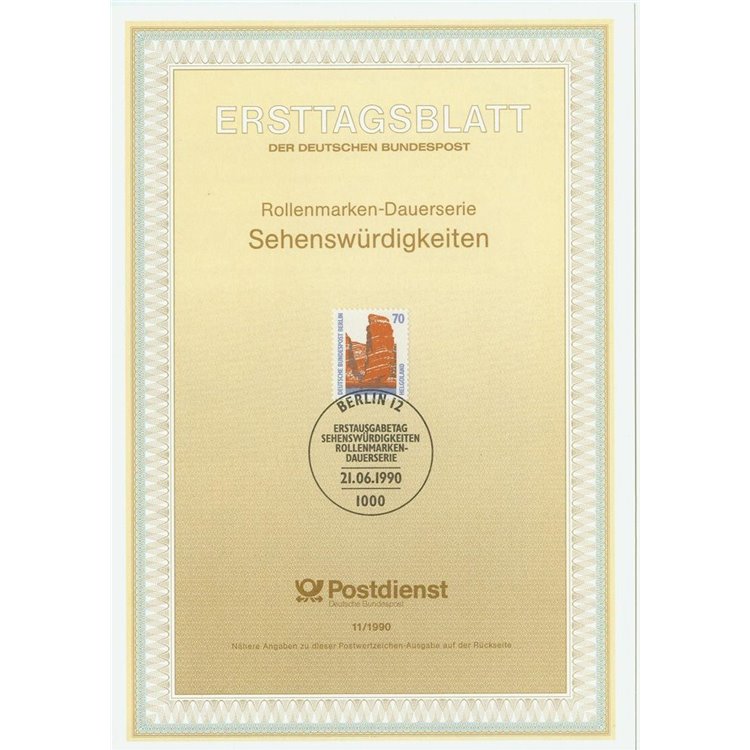 BERLINO 1990 ETB Monumenti celebri Mi 874