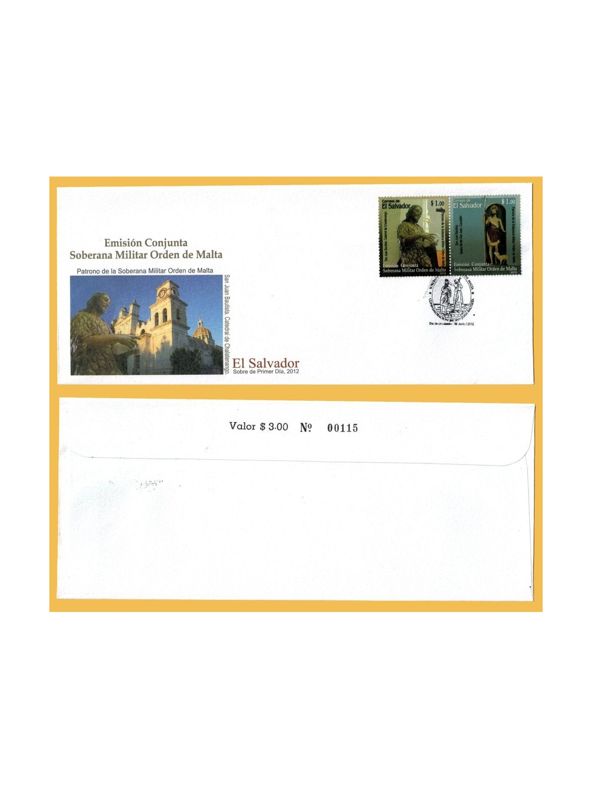 FDC EL SALVADOR 2012 ST JOHN THE BAPTIST