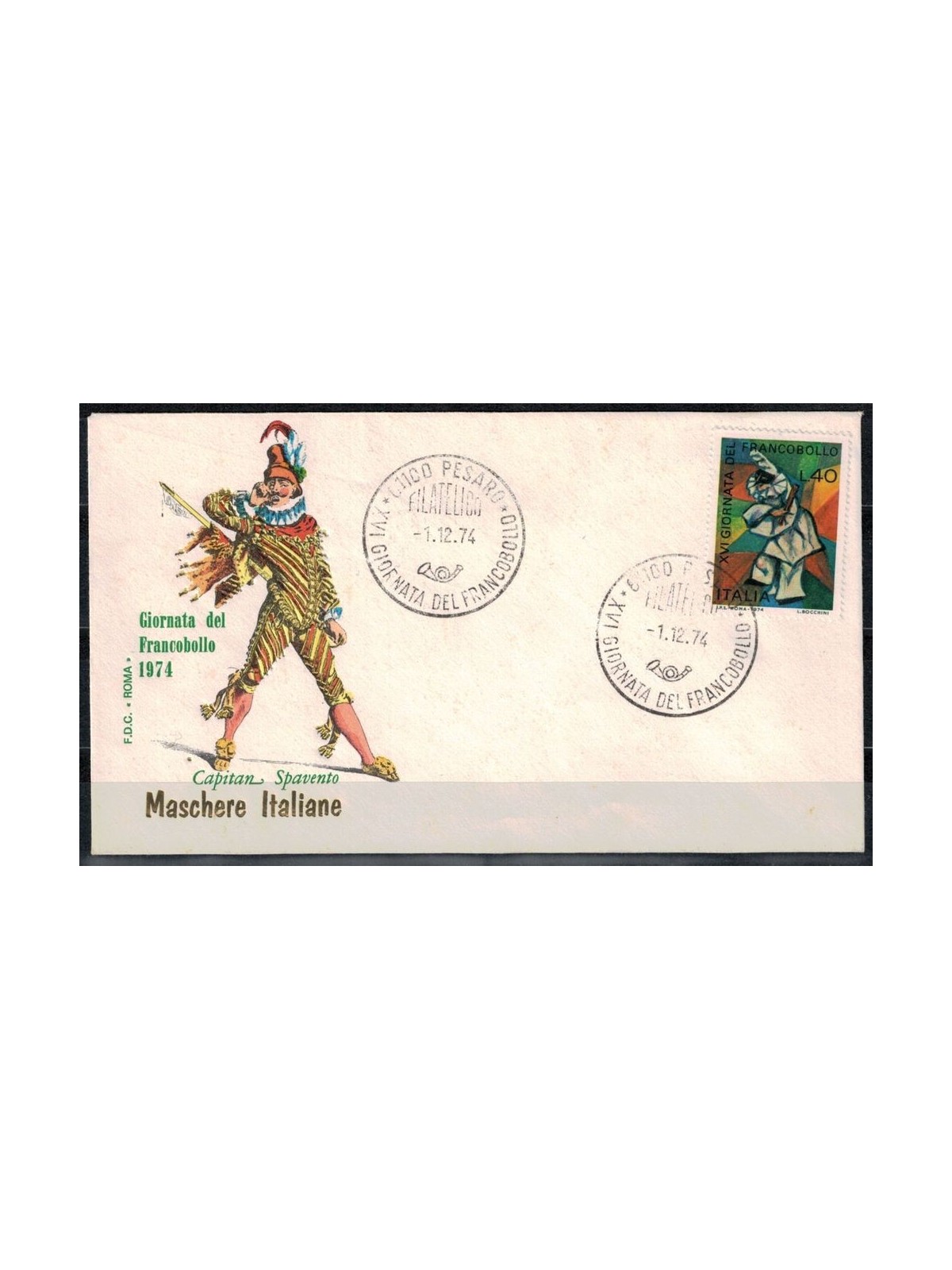 ITALY REPUBLIC 1974 FDC (Rome) Stamp Day