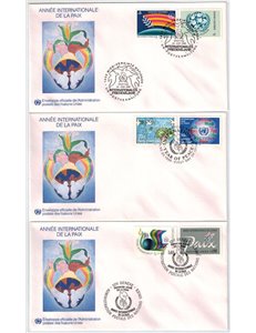 FDC ONU 1986 Anno internazionale della pace 3v